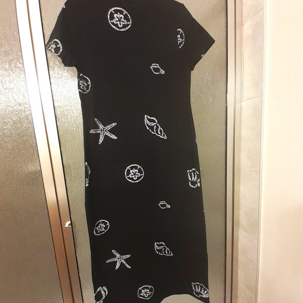 Casual Corner Black-White Long Dress